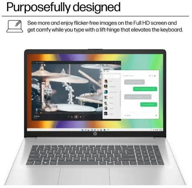 Alt view image 3 of 3 - HP - 17.3" Full HD Laptop - AMD Ryzen 5 - 8GB Memory - 512GB SSD - Natural Silver