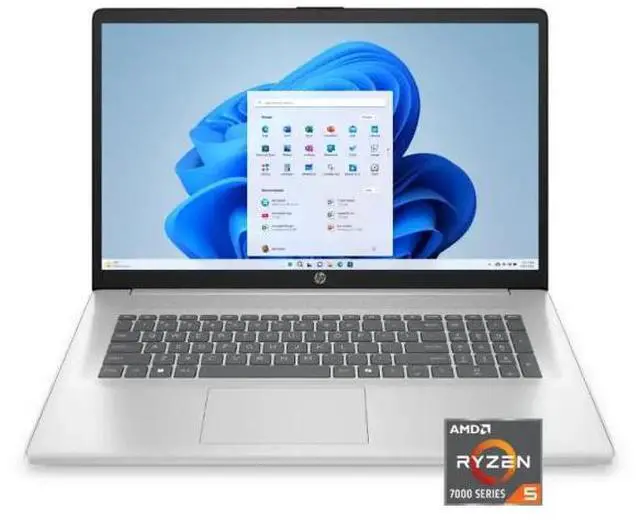 Main image of HP - 17.3" Full HD Laptop - AMD Ryzen 5 - 8GB Memory - 512GB SSD - Natural Silver