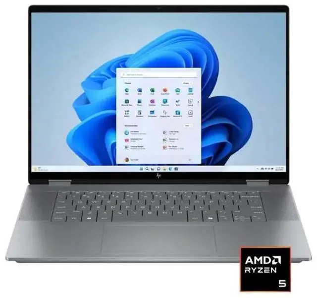 Main image of HP - OmniBook X Flip 2-in-1 16" 2K Touch-Screen Laptop - AMD Ryzen 5 - 8GB Memory - 512GB SSD - Meteor Silver