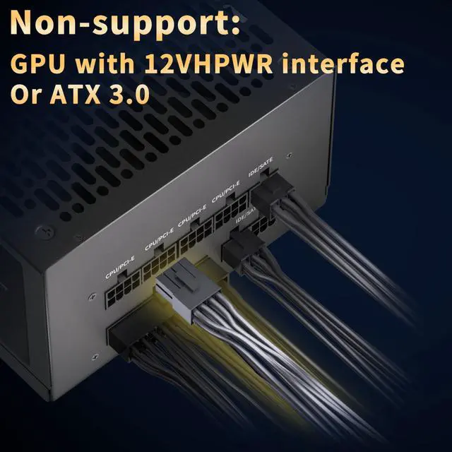 Alt view image 3 of 6 - MUSETEX Power Supply 1000W, Full Modular PC Power Supply, Multi Connectors ATX Computer Power Supplies, 140mm Ultra Quiet Cooling Fan, PC PSU, Black (MU1000)