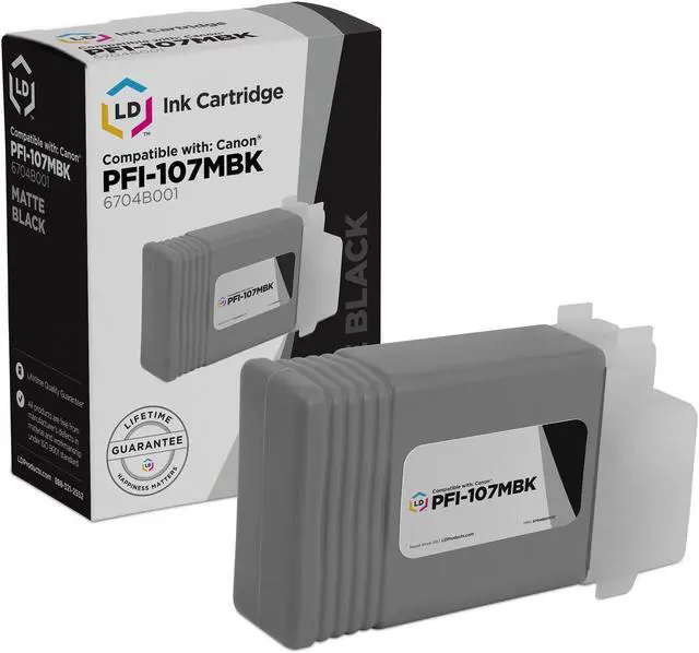 Alt view image 2 of 12 - LD Compatible Ink Cartridge Replacement for Canon PFI-107MBK 6704B001 (Matte Black) Compatible with Canon imagePROGRAF iPF780 iPF785 MFP M40 iPF780 MFP M40 iPF785 iPF685 iPF680 iPF670