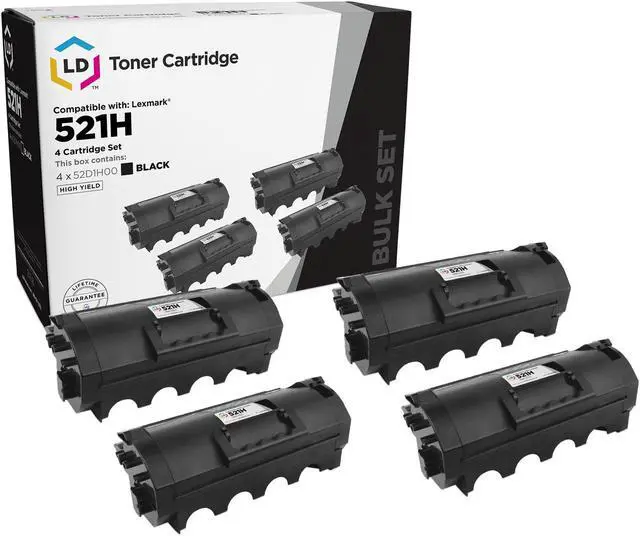 Alt view image 10 of 14 - LD Products Compatible Lexmark 521H 52D1H00 High Yield Toner Cartridge Replacement for MS710dn MS710n MS711dn MS810de MS810dn MS810dtn MS810n MS811dn MS811dtn MS811n MS812dek MS812dn (Black 4-Pack)