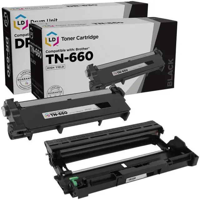 Main image of LD Products Compatible Toner Cartridge & Drum Unit Replacements for Brother TN660 High Yield & DR-630 (1 Toner, 1 Drum, 2-Pack)