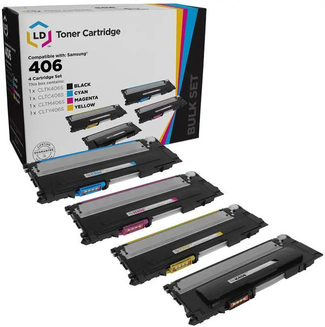 Alt view image 8 of 12 - LD Compatible Toner Cartridge Replacements for Samsung CLT-406S Series (Black, Cyan, Magenta, Yellow, 4-Pack)