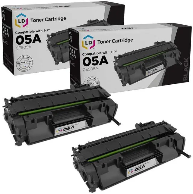 Alt view image 3 of 9 - LD © Compatible Replacements for Hewlett Packard CE505A (HP 05A) Set of 2 Black Laser Toner Cartridges for use in HP LaserJet P2035, P2035n, P2055d, P2055dn, and P2055X Printers