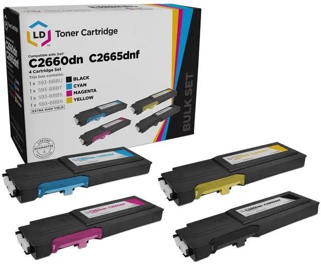 Main image of LD Products Compatible Toner Cartridge Replacements for Dell C2660dn C2665dnf Extra High Yield (Black, Cyan, Magenta, Yellow, 4-Pack)