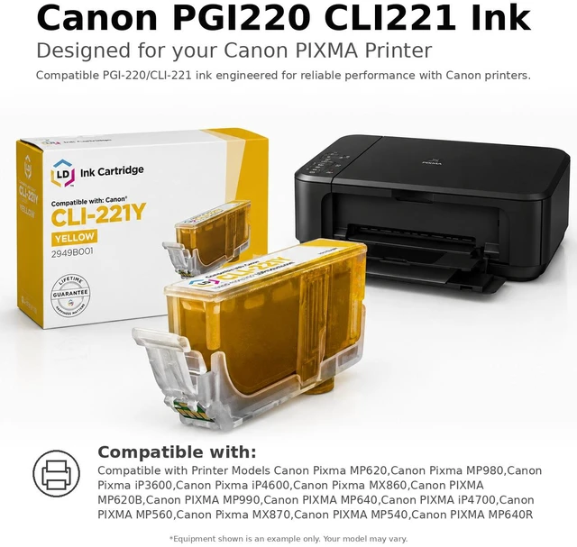 Alt view image 6 of 7 - LD Products Compatible Ink Cartridge Replacement for Canon PGI-220 (Pigment Black, 4-Pack)