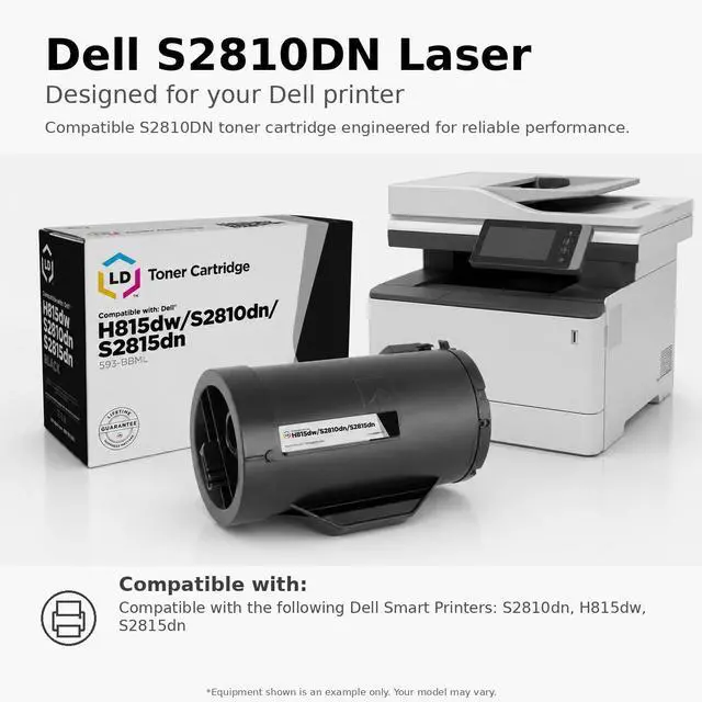Alt view image 6 of 6 - LD Products Compatible Toner Cartridge Replacement for Dell 593-BBMF 47GMH High Yield (Black)