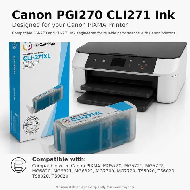Alt view image 12 of 12 - LD Products Compatible Ink Cartridge Replacement for Canon CLI-271XL High Yield (Cyan, Magenta, Yellow, 3-Pack)