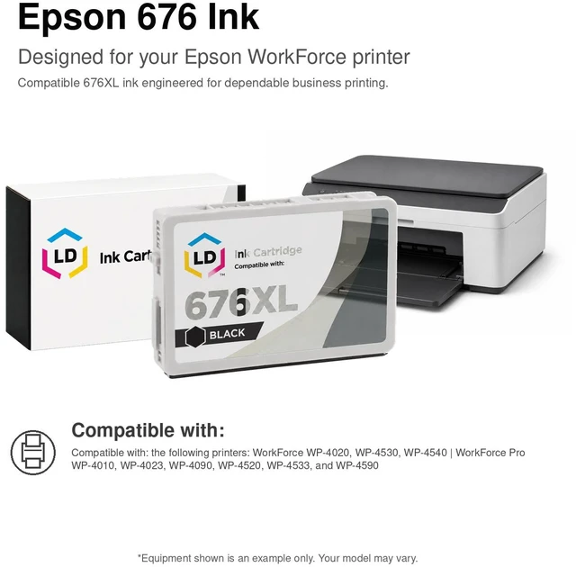 Alt view image 6 of 7 - LD Products Ink Cartridge Replacement for Epson 676XL High Yield (2 Black, 2 Cyan, 2 Magenta, 2 Yellow, 8-Pack)