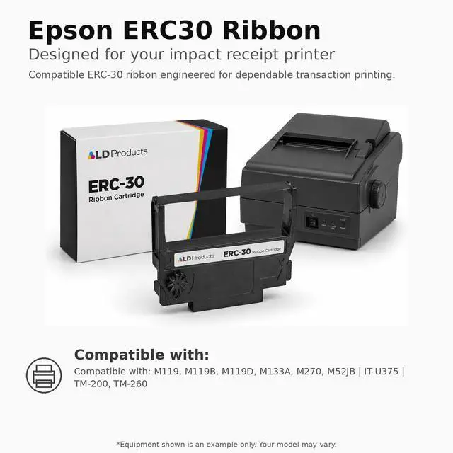 Alt view image 6 of 6 - LD Products Compatible Ribbon Replacement for Epson ERC30B (Black, 6-Pk)