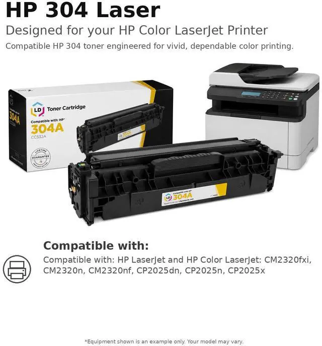Alt view image 6 of 6 - LD Products Replacement Toner Cartridges for HP 304A (CC530A Black, CC531A Cyan, CC533A Magenta, CC532A Yellow 4-Pack) for Color LaserJet CM2320n, CM2320nf, CP2025dn, CP2025n, CP2025x