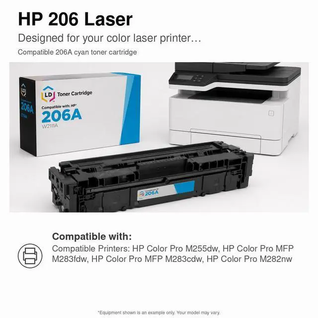 Alt view image 6 of 6 - LD Products Compatible Toner Cartridge Replacement for HP 206X W2111X High Yield (Cyan)