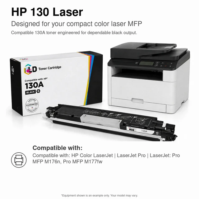 Alt view image 6 of 7 - LD Products Remanufactured Toner Cartridge Compatible with HP 130A CF352A (Single Yellow)
