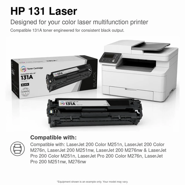 Alt view image 6 of 7 - LD Products Remanufactured Toner Cartridge Replacement for HP 131A (1 Black, 1 Cyan, 1 Magenta, 1 Yellow, 4-Pack)
