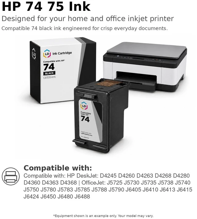 Alt view image 6 of 7 - LD Products Remanufactured Ink Cartridge Replacement for HP 74 CB335WN (Black)