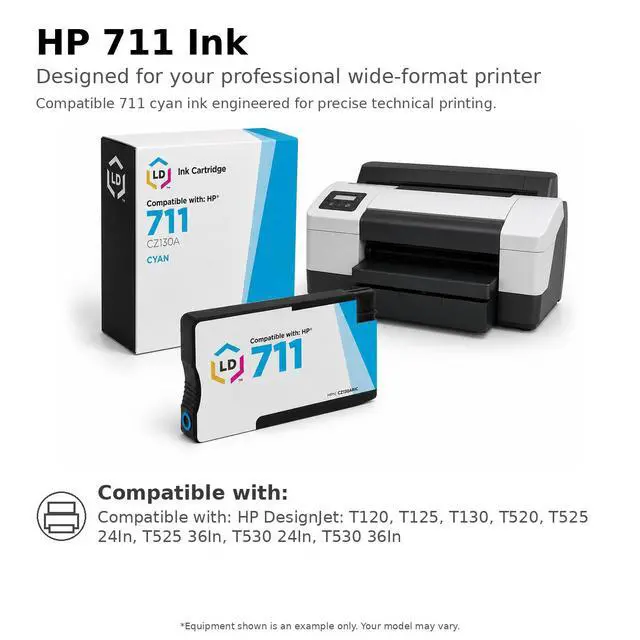 Alt view image 6 of 6 - LD Products Remanufactured Ink Cartridge Replacement for HP 711 CZ130A (Single Cyan)