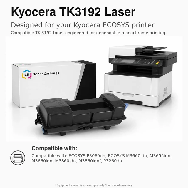 Alt view image 6 of 6 - LD Products Compatible Toner Cartridge Replacement for Kyocera Mita TK-3192 1T02T60US0 (Black, 2-Pack)