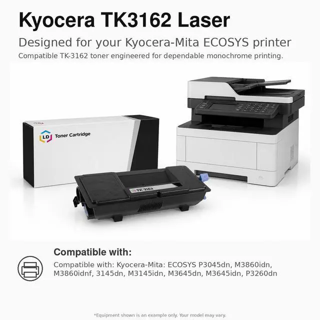 Alt view image 6 of 6 - LD Products Compatible Toner Replacement for Kyocera TK-3162 (Black, 5-Pk)