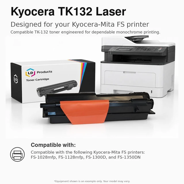 Alt view image 12 of 13 - LD Products Compatible Toner Cartridge Replacement for Kyocera-Mita TK-132 (Black, 2-Pack)