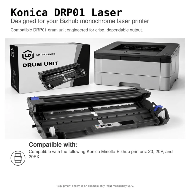 Alt view image 6 of 7 - LD Products Compatible Drum Unit Replacement for Konica Minolta Bizhub 20 Series DRP-01