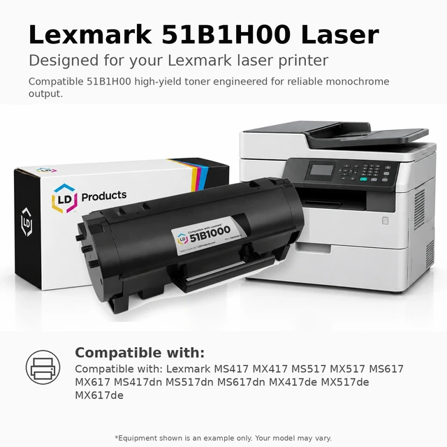 Alt view image 6 of 7 - LD Products Compatible Toner Replacement for Lexmark 51B1H00 (Black)