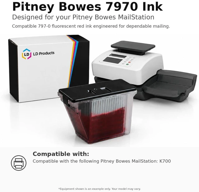 Alt view image 6 of 6 - LD Products Compatible Ink Cartridge Replacement for Pitney Bowes 797-0 (Fluorescent Red, 4-Multipack)