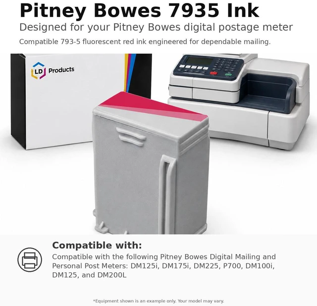 Alt view image 6 of 6 - LD Products Compatible Ink Cartridge Replacement for Pitney Bowes 793-5 (Fluorescent Red, 3-Pack)