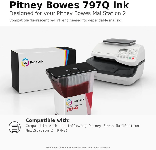 Alt view image 6 of 6 - LD Products Compatible Ink Cartridge Replacement for Pitney Bowes 797-Q (Fluorescent Red)