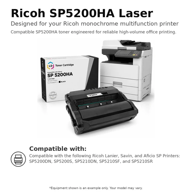 Alt view image 6 of 7 - LD Products Remanufactured Toner Cartridge Replacement for Ricoh SP 5200HA 406683 (Black, 4-Pack)