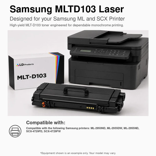 Alt view image 6 of 6 - LD Products Compatible Toner Cartridge Replacement for Samsung MLT-D103L High Yield (Black)
