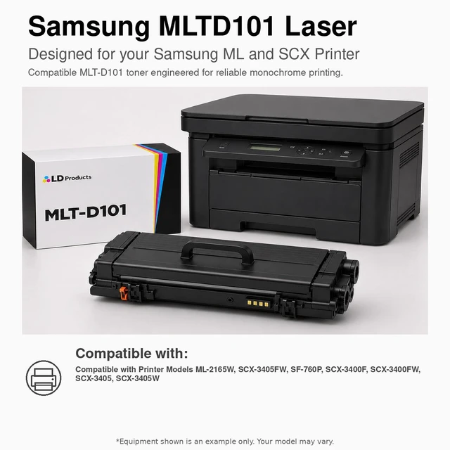 Alt view image 6 of 7 - LD Products Toner Cartridge Compatible with Replacement for Samsung MLT-D101S (Black, 4-Multipack)