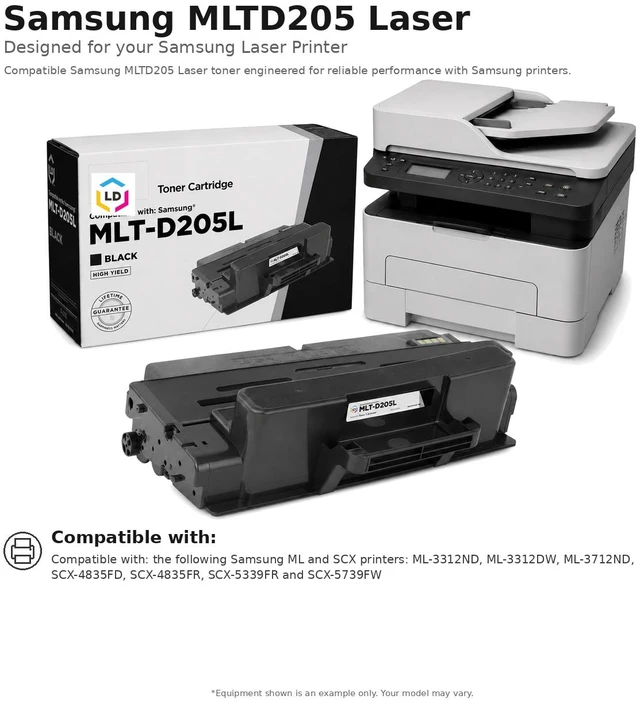 Alt view image 6 of 7 - LD Products Compatible Toner Cartridge Replacement for Samsung MLT-D205L High Yield (Black)