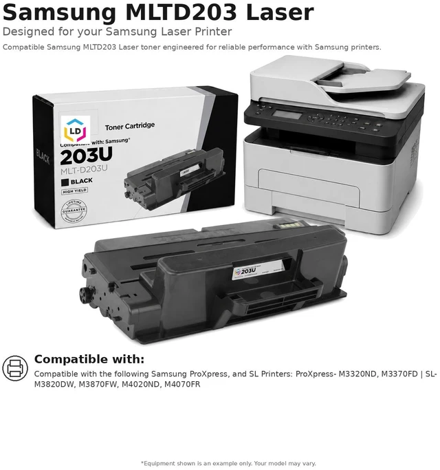 Alt view image 6 of 7 - LD Products Compatible Toner Replacement for Samsung MLT-D203E (BK 4-Pk)