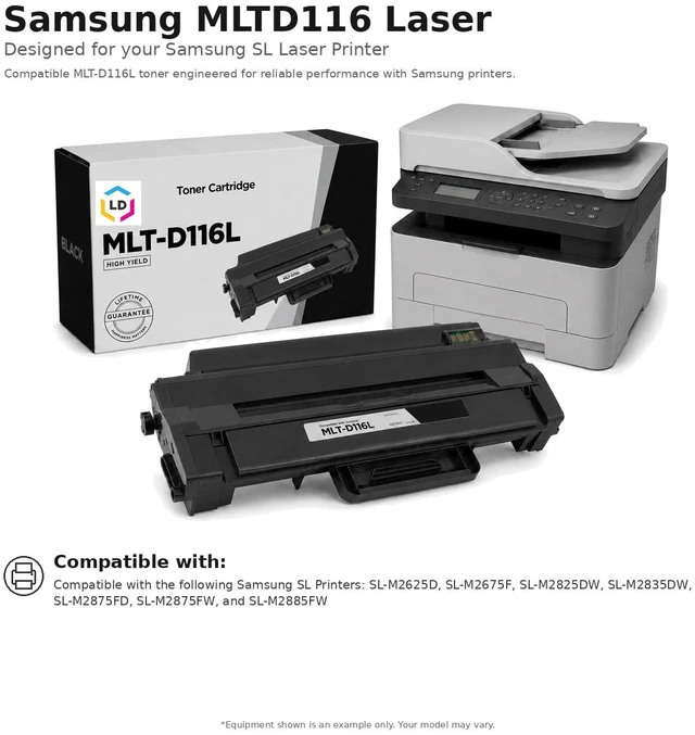 Alt view image 6 of 7 - LD Products Toner Cartridge Compatible with Replacement for Samsung MLT-D116L High Yield (Single Black Cartridge)