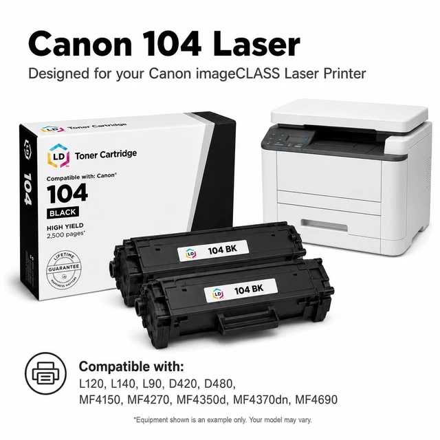 Alt view image 18 of 19 - LD Products Compatible Toner Cartridge Replacement for Canon 104 (Black, 5-Pack)