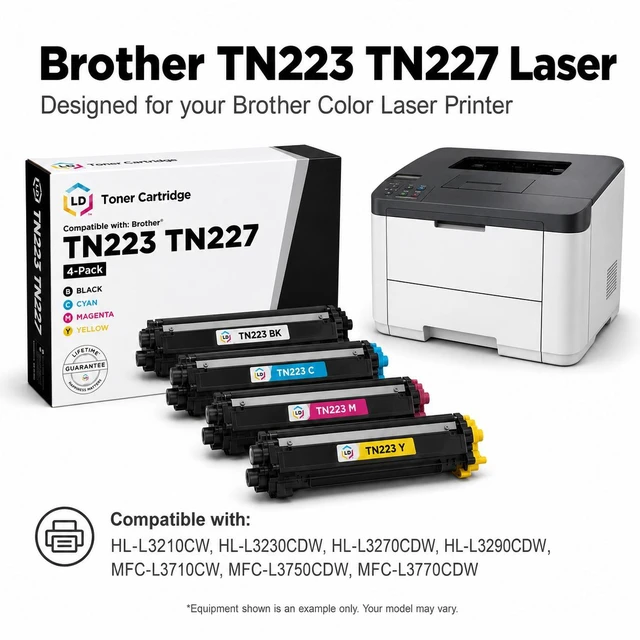 Alt view image 12 of 13 - LD Products Compatible Toner Cartridge Replacement for Brother TN-227Y High Yield (Yellow)