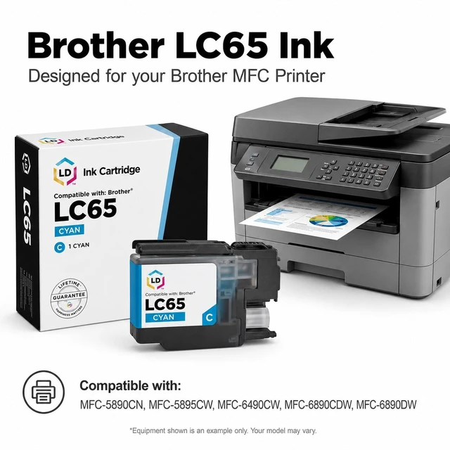 Alt view image 6 of 7 - LD Products Compatible Ink Cartridge Replacement for Brother LC65BK High Yield (Black, 2-Pack)