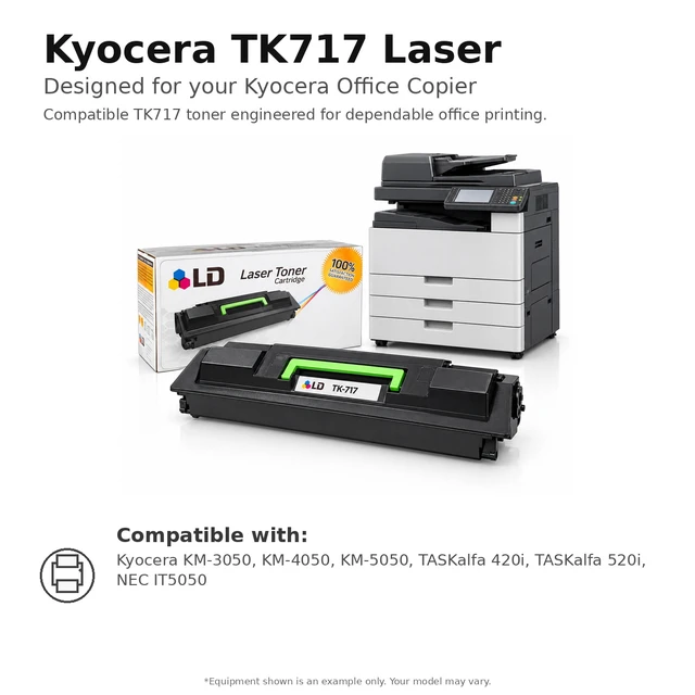 Alt view image 6 of 7 - LD Products Compatible Toner Cartridge Replacement for Kyocera TK-717 (Black, 3-Pack)