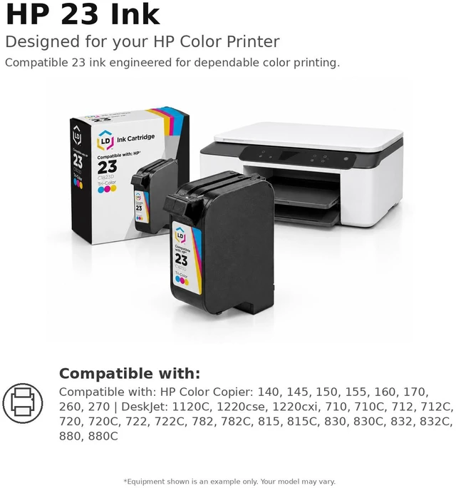 Alt view image 6 of 7 - LD Products Replacement for HP 45 Black 51645A & HP 23 C1823D Color Ink Cartridges (4 Black, 1 Tri-Color, 5-Pack)
