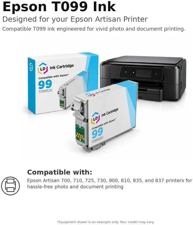 Alt view image 6 of 7 - LD Products Remanufactured Ink Cartridge Replacement for Epson 99 T099520 (Light Cyan)