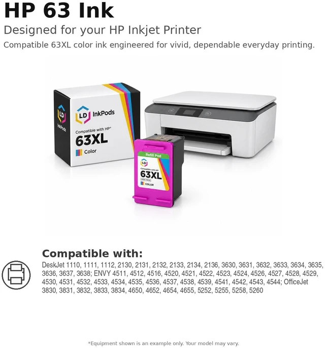 Alt view image 3 of 7 - LD Products Remanufactured Ink Cartridge Replacement for HP 63XL F6U64AN High Yield (Black, 5-Pack)