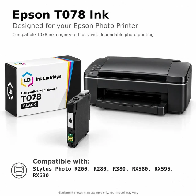 Alt view image 6 of 7 - LD Products Remanufactured Ink Cartridge Replacement for Epson 78 T078 #78 RX580 RX595 (2 Black, 2 Cyan, 2 Magenta, 2 Yellow, 2 Light Cyan, 2 Light Magenta, 12-Pack)