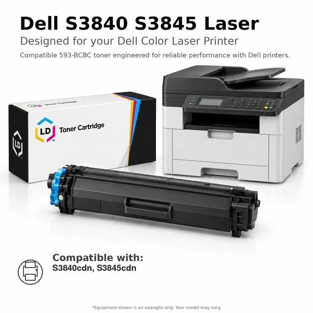 Alt view image 6 of 7 - LD Products Compatible Toner Cartridge Replacement for Dell 593-BCBF G7P4G Extra High Yield (Cyan)