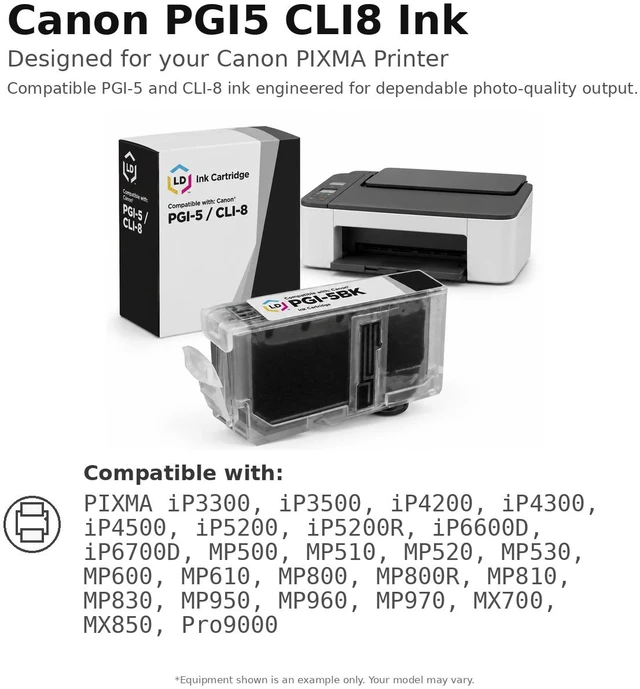 Alt view image 6 of 7 - LD Products Compatible Ink Cartridge Replacement for Canon CLI8BK 0620B002 (Black, 3-Pack)
