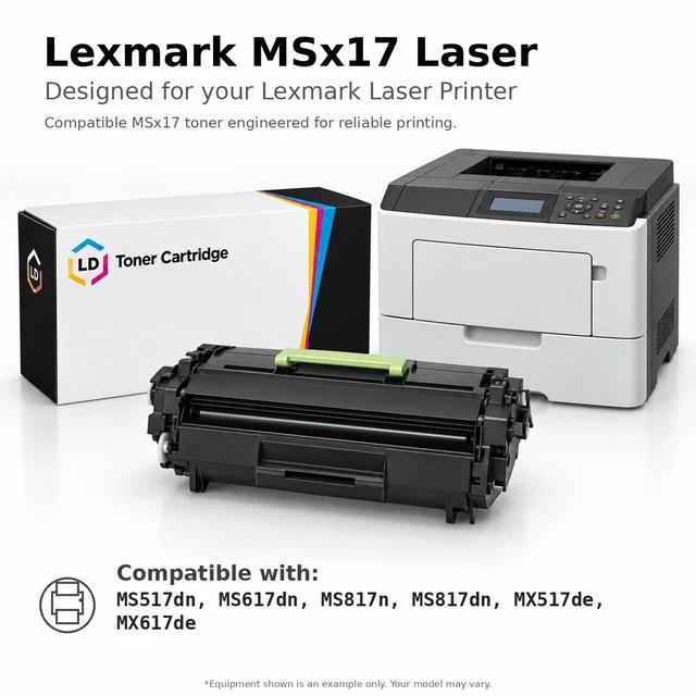 Alt view image 6 of 7 - LD Products Toner Cartridge Compatible with Replacements for Lexmark 51B1X00 Extra High Yield (Black, 2-Pack)