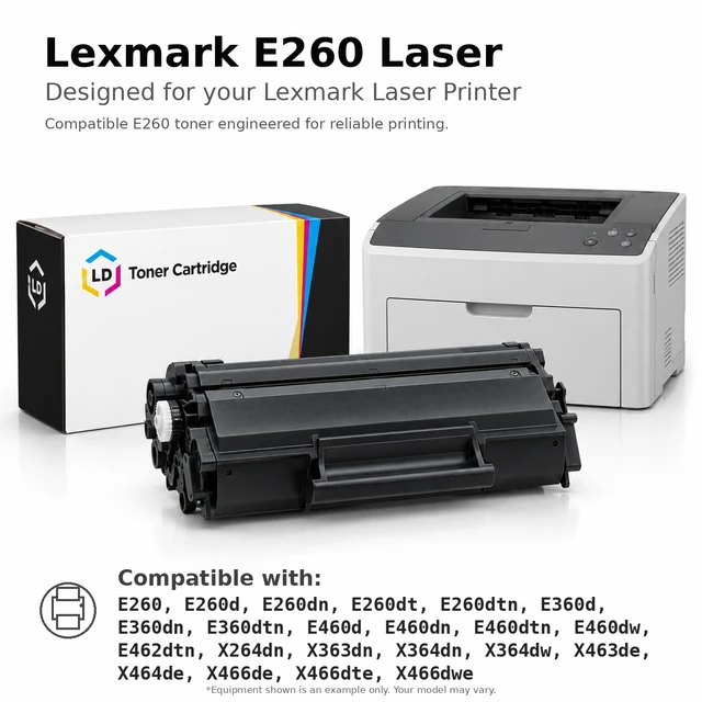 Alt view image 6 of 7 - LD Products Remanufactured Toner Cartridge Replacement for Lexmark E260A11A (Black)
