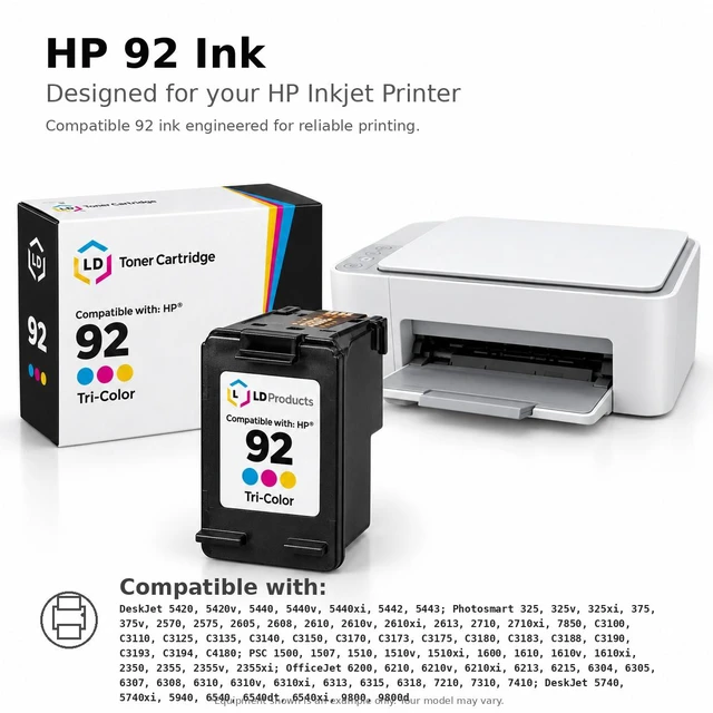Alt view image 6 of 7 - LD Products Remanufactured Ink Cartridge Replacement for HP 92 C9362WN (Black, 5-Pack)
