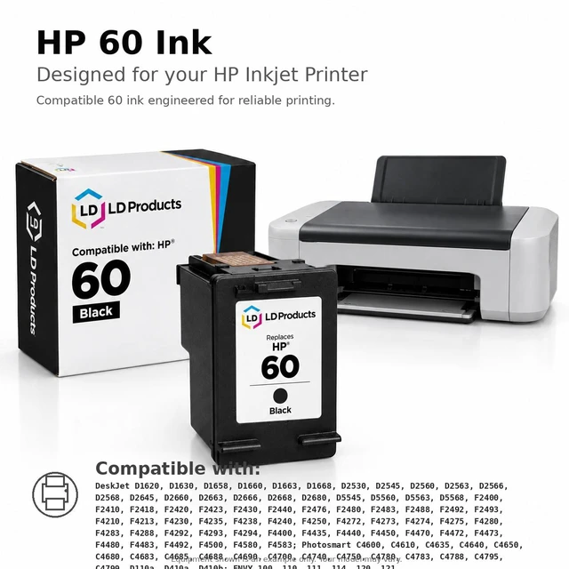 Alt view image 6 of 7 - LD Products Ink Cartridge Replacement for HP 60 CC643WN (Tri Color)