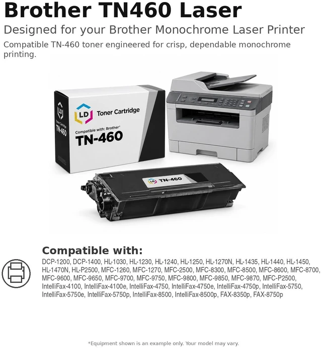 Alt view image 6 of 7 - LD Products Compatible Toner Cartridge Replacement for Brother TN460 High Yield (Black)